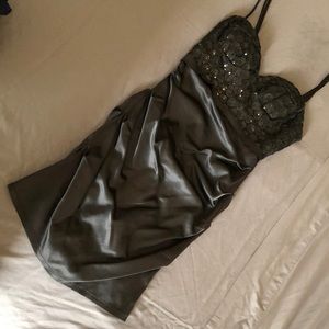 Black strapped and sequin cocktail dress